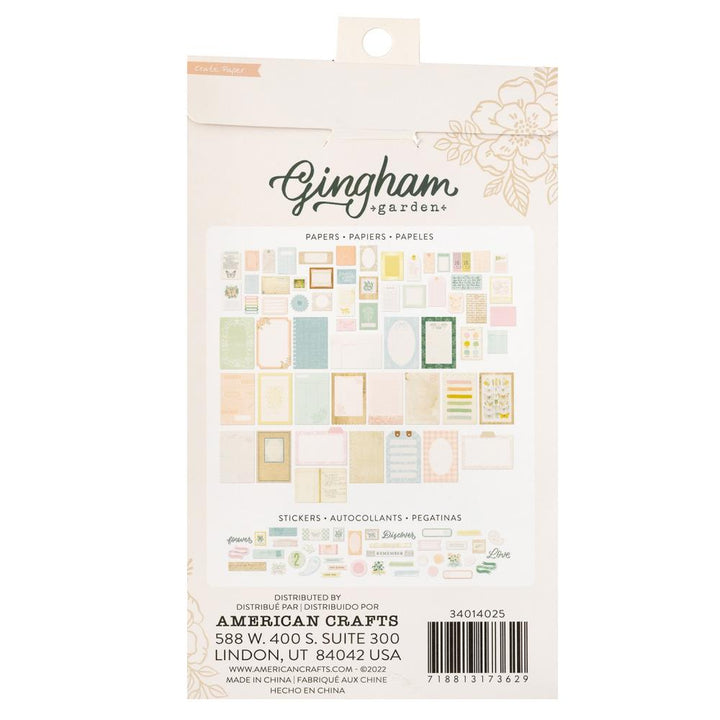 Crate Paper Gingham Garden Paperie Pack: Paper Pieces & Washi Stickers, 200/Pkg (CP014025)