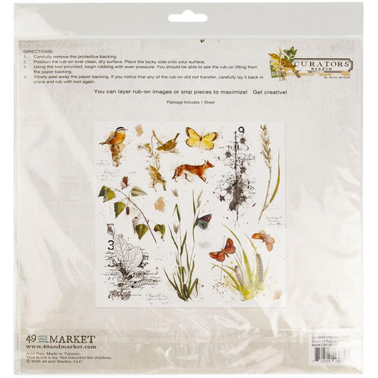 49 and Market Curators Meadow 12"x12" Rub-Ons, 1 Sheet (CM36707)