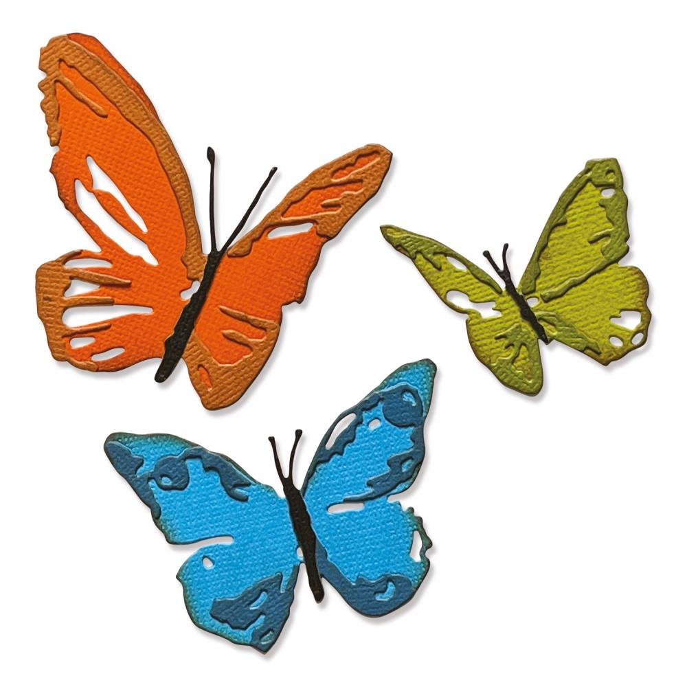 Tim Holtz Thinlits Dies: Brushstroke Butterflies, 3/Pkg, by Sizzix (665848)