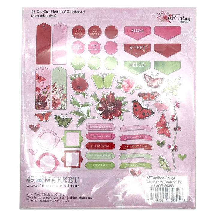 49 and Market ARToptions Rouge Chipboard Set (AOR39388)
