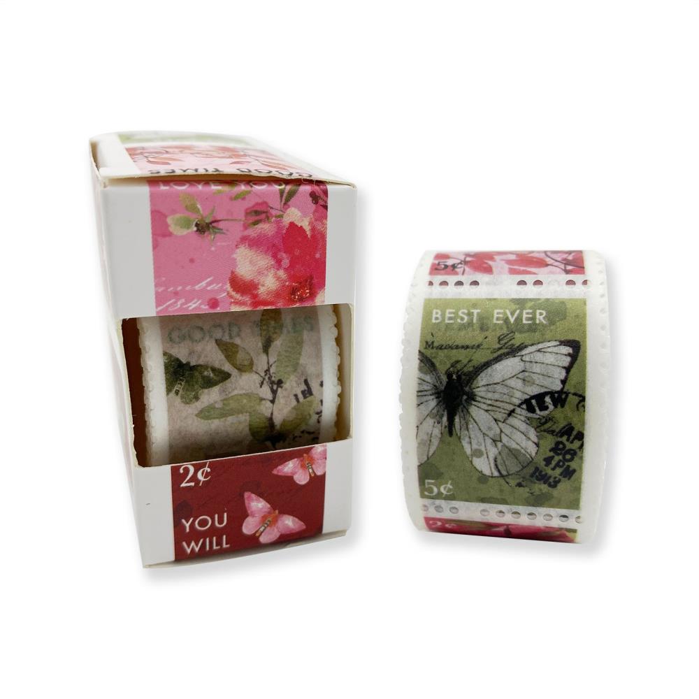 49 and Market ARToptions Rouge Washi Tape Roll: Postage Stamp (AOR39470)