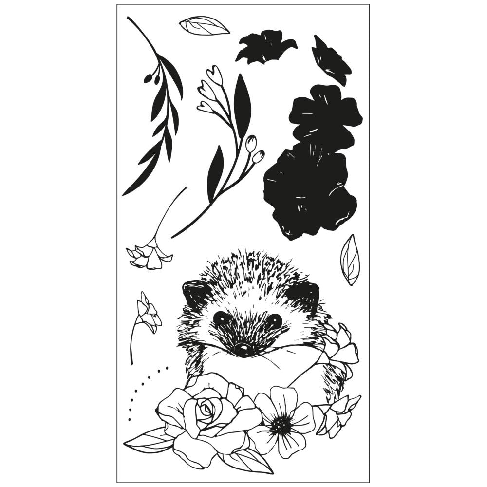 Sizzix Layered Clear Stamps: Floral Hedgehog, By Olivia Rose (665906)