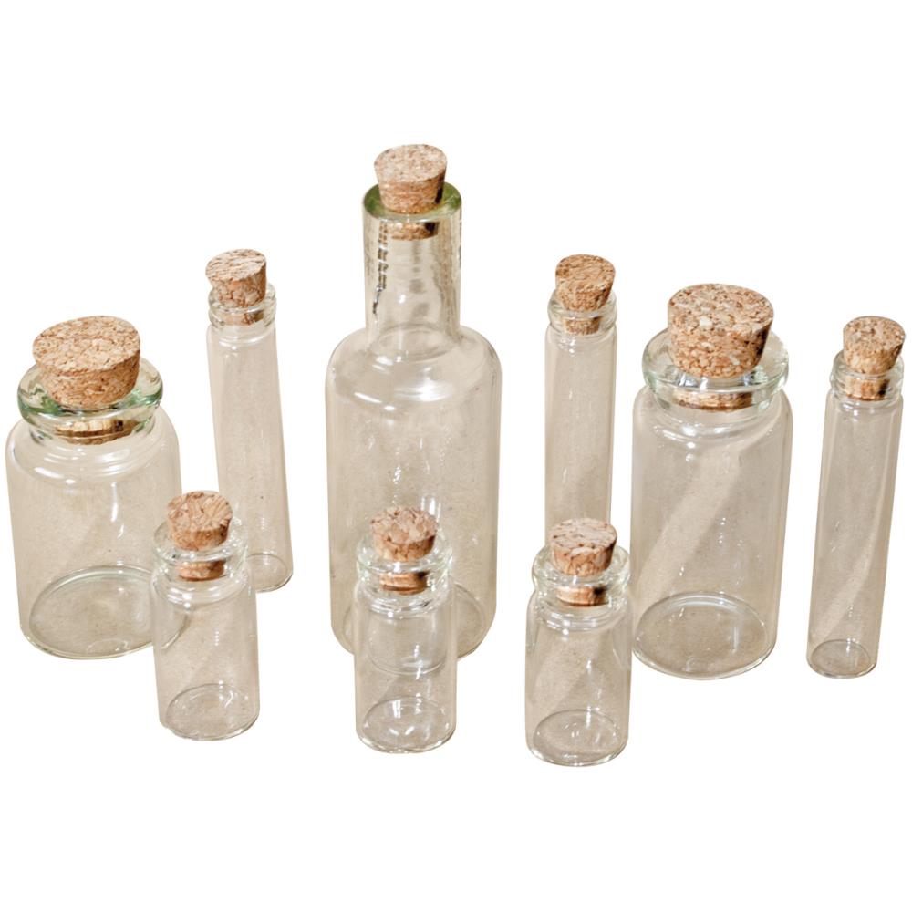 Tim Holtz Idea-Ology Corked Glass Vials: Clear, 9/Pkg (TH92899)