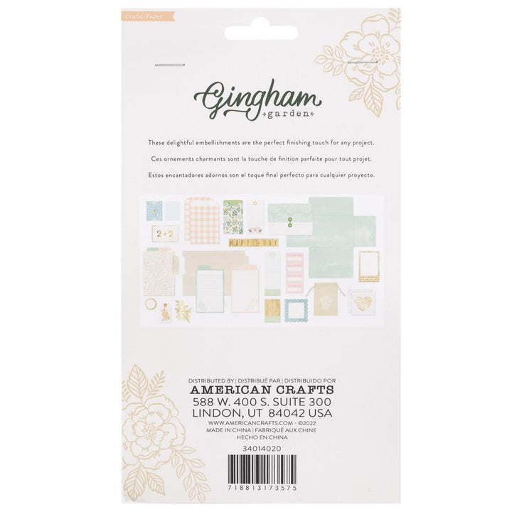 Crate Paper Gingham Garden Stationery Pack W/Gold Foil, 20/Pkg (CP014020)