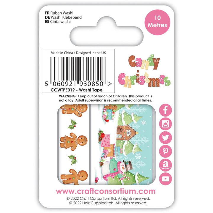 Craft Consortium Candy Christmas Washi Tape, 2/Pkg (CWTPE019)