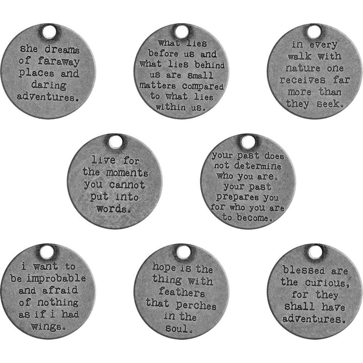 Tim Holtz Idea-Ology Metal Quote Tokens, 8/Pkg (TH93691)