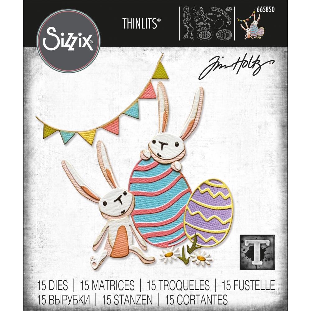 Tim Holtz Thinlits Die: Bunny Games, by Sizzix, 15/pkg (665850)