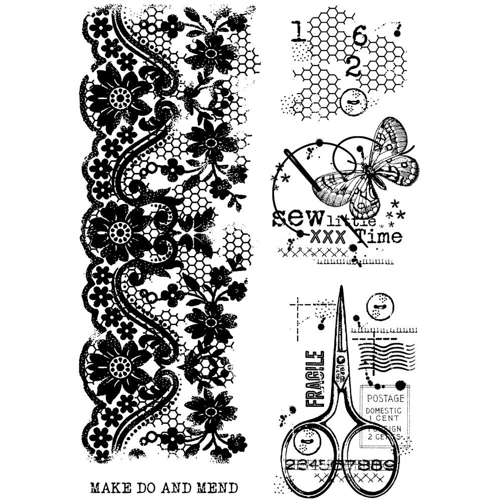 Woodware Singles 4"X6" Clear Stamp: Sew Little Time (FRS988)