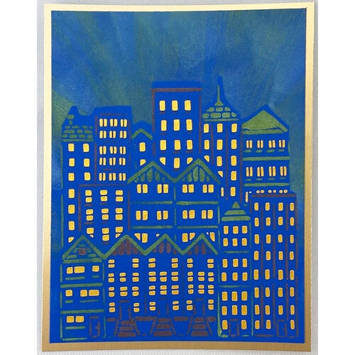 Crafters Workshop 8.5"X11" 4-in-1 Layering Card Stencil: A2 Cityscape Buildings (TCW8.56016)