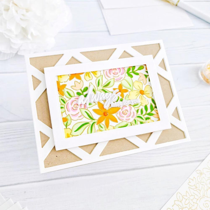 Pinkfresh Studio A2 Cling Rubber Stamp: Background, Mixed Blooms (PF182422)