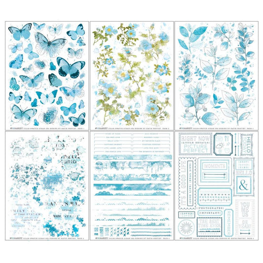 49 and Market Color Swatch: Ocean 6"X8" Rub-Ons, 6/Sheets (CSO41084)