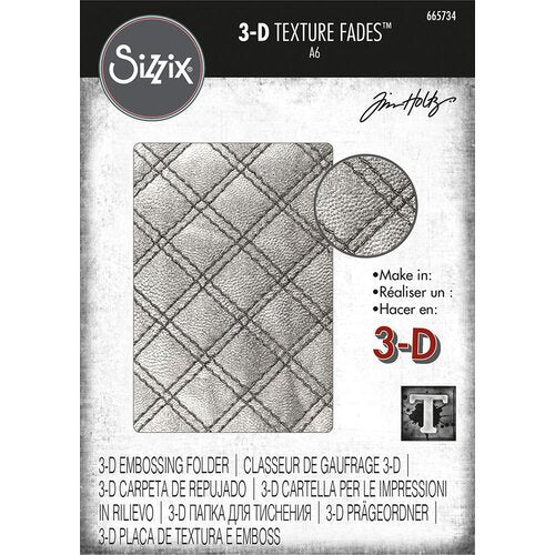 Tim Holtz 3D Texture Fades Embossing Folder: Quilted, by Sizzix (665734)