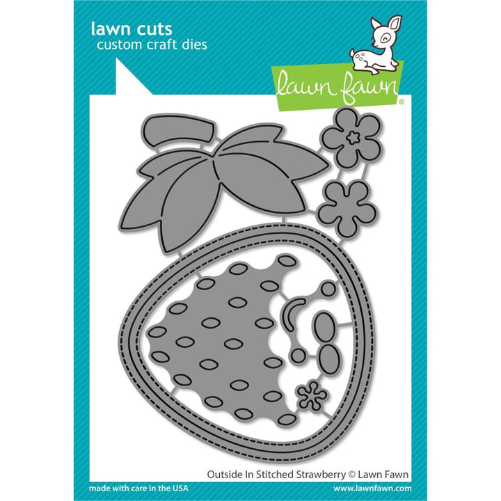 Lawn Fawn Lawn Cuts Custom Craft Die: Outside In Stitched Strawberry (LF2808)