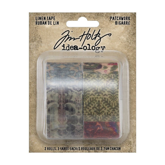 Tim Holtz Idea-Ology 1"x3yd Linen Tape: Patchwork, 2/Pkg (TH94230)