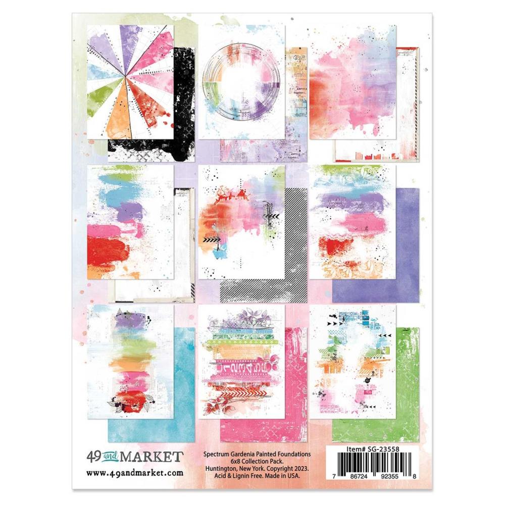 49 and Market Spectrum Gardenia 6"X8" Collection Pack: Painted Foundations (SG23558)