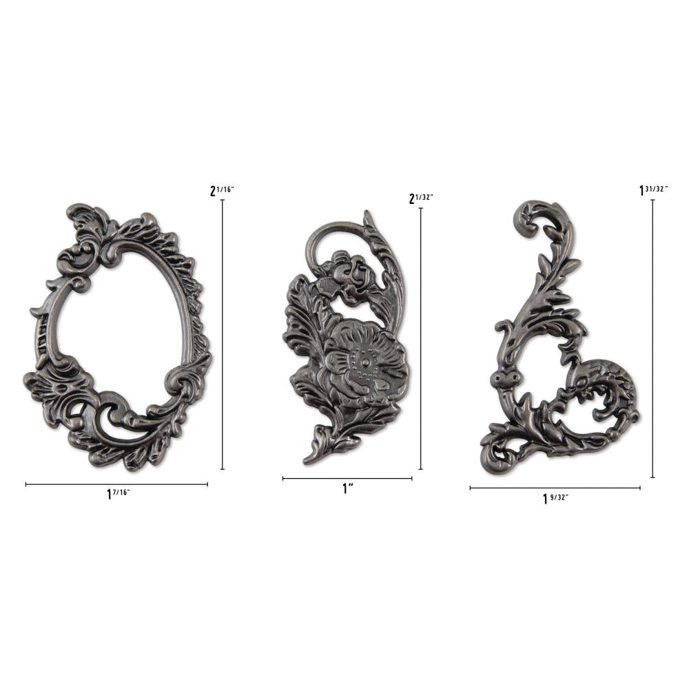 Tim Holtz Idea-Ology Metal Adornments: Ornate, 3/Pkg (TH94307)