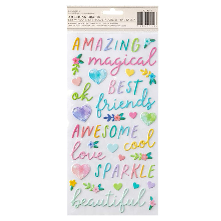 Paige Evans Blooming Wild Thickers Stickers: Radiant Phrases, 49/Pkg (PE014062)