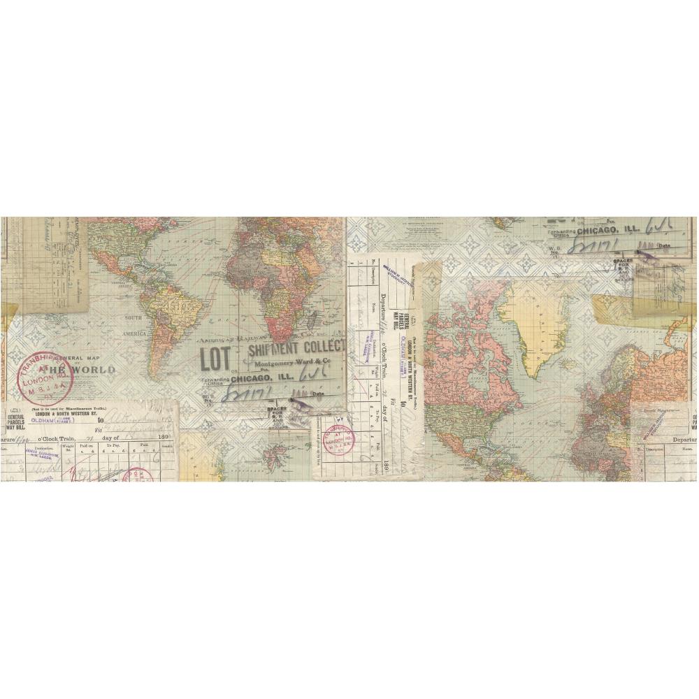 Tim Holtz Idea-Ology 6"X6yds Collage Paper: Travel (TH93950)