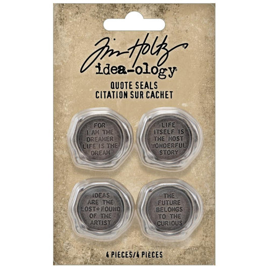 Tim Holtz Idea-Ology Metal Quote Seals, 4/Pkg (TH94236)