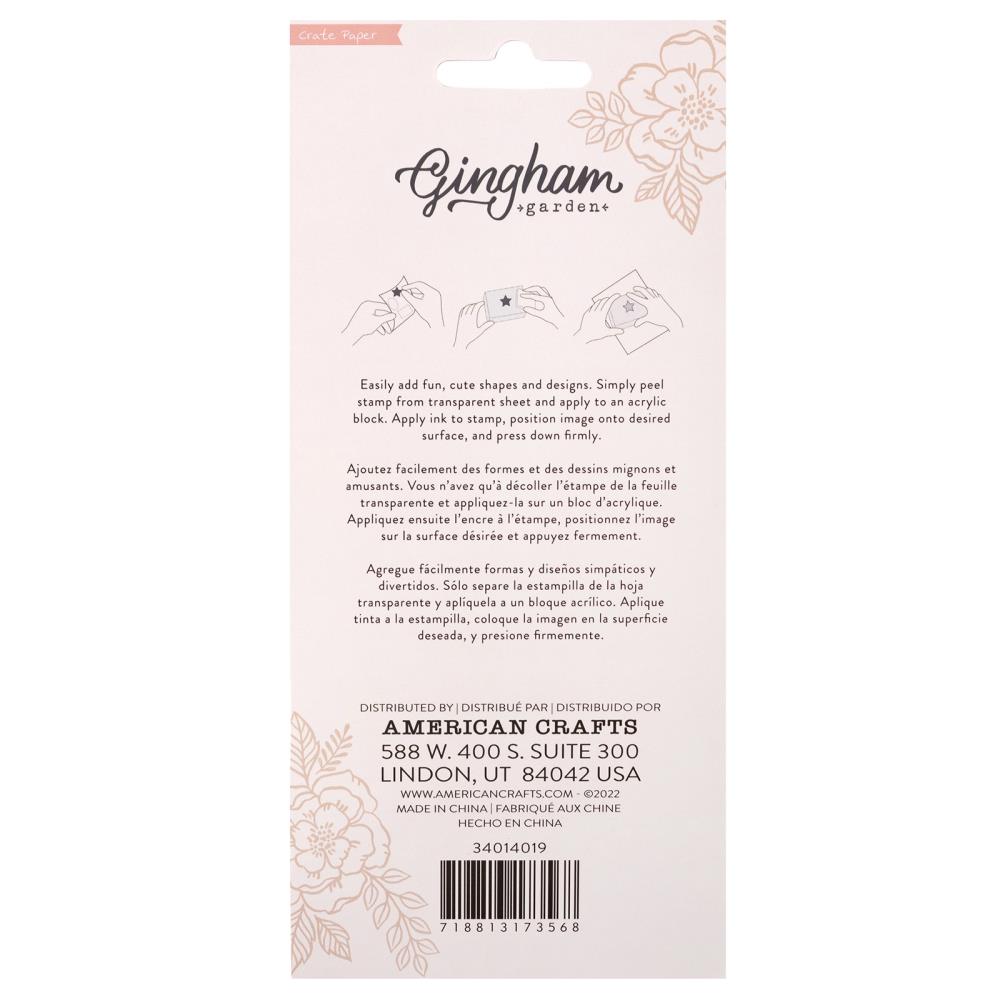 Crate Paper Gingham Garden Clear Stamps, 9/Pkg (CP014019)