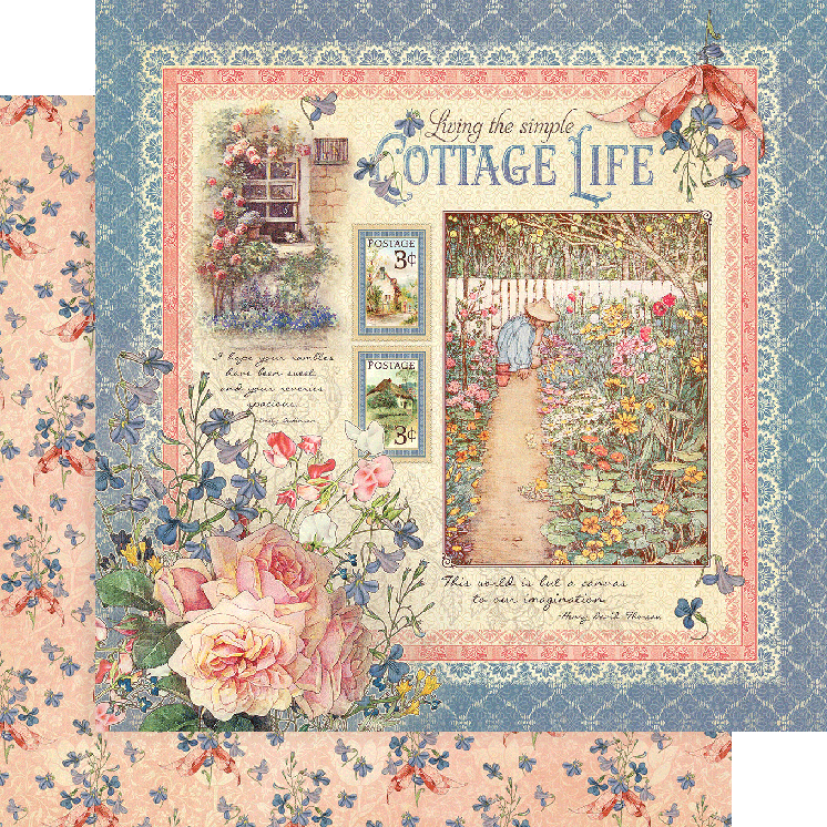 Graphic 45 Cottage Life 8"x8" Double-Sided Paper Pad, 24/Pkg (G4502396)