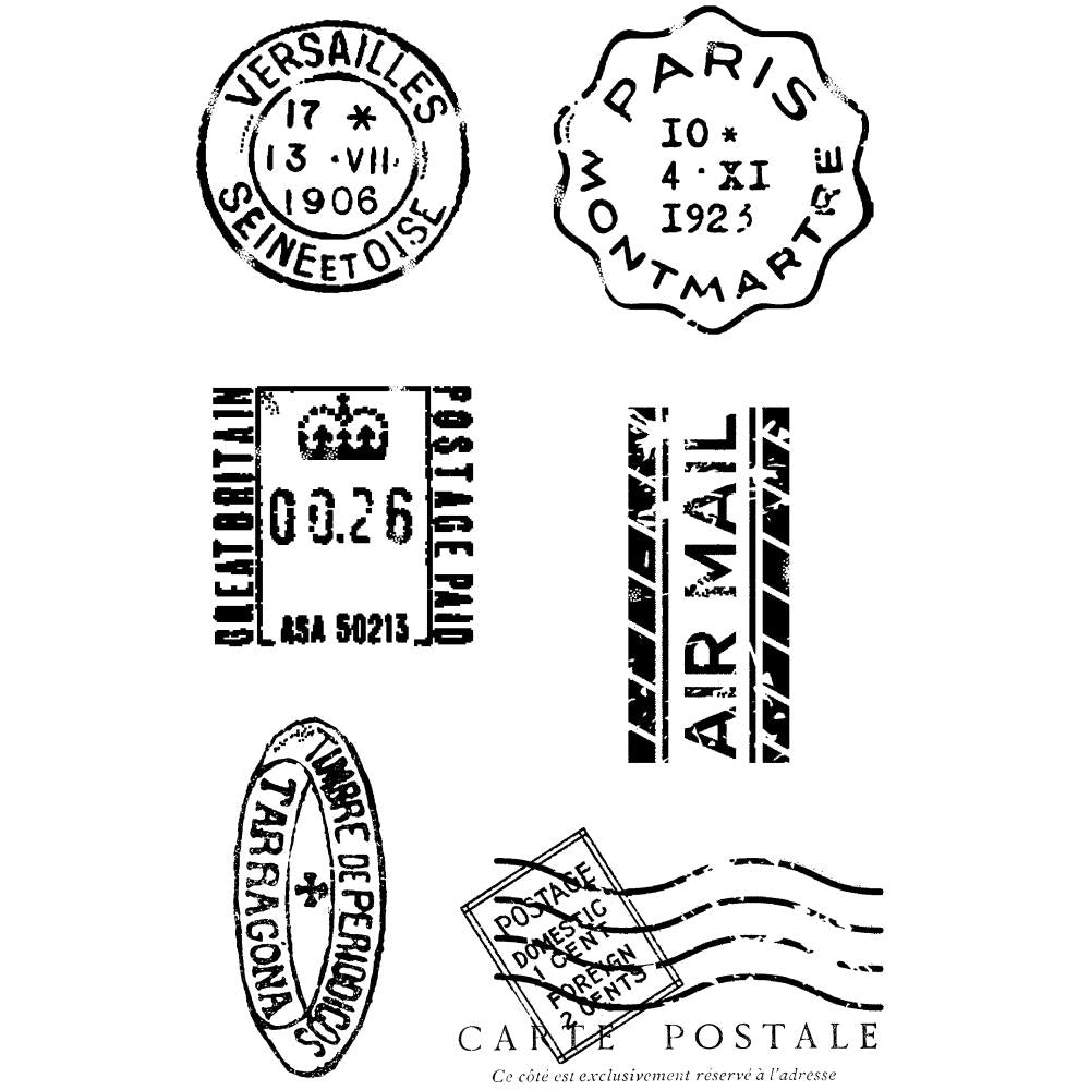 Woodware Singles 3"X4" Clear Stamp: Mini Postmarks (FRM058)