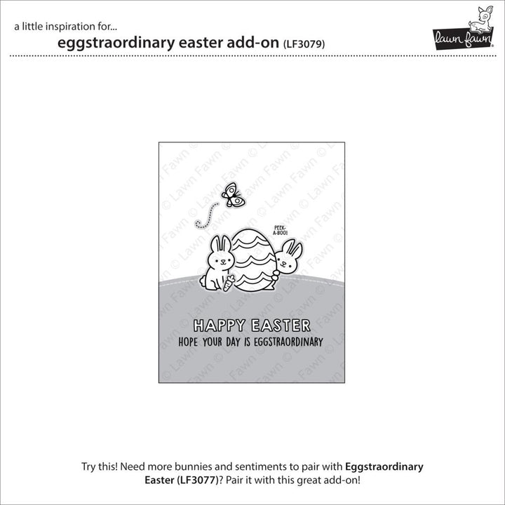 Lawn Fawn 3"X4" Clear Stamps: Eggstraordinary Easter Add-On (LF3079)
