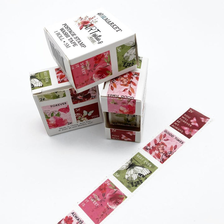 49 and Market ARToptions Rouge Washi Tape Roll: Postage Stamp (AOR39470)