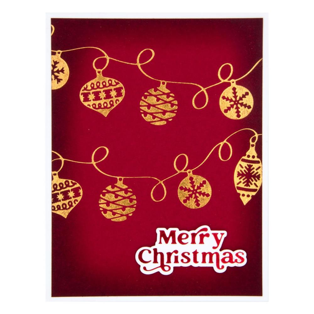 Spellbinders Joyful Christmas Glimmer Hot Foil Plate: Ornaments String, by Simon Hurley (GLP363)