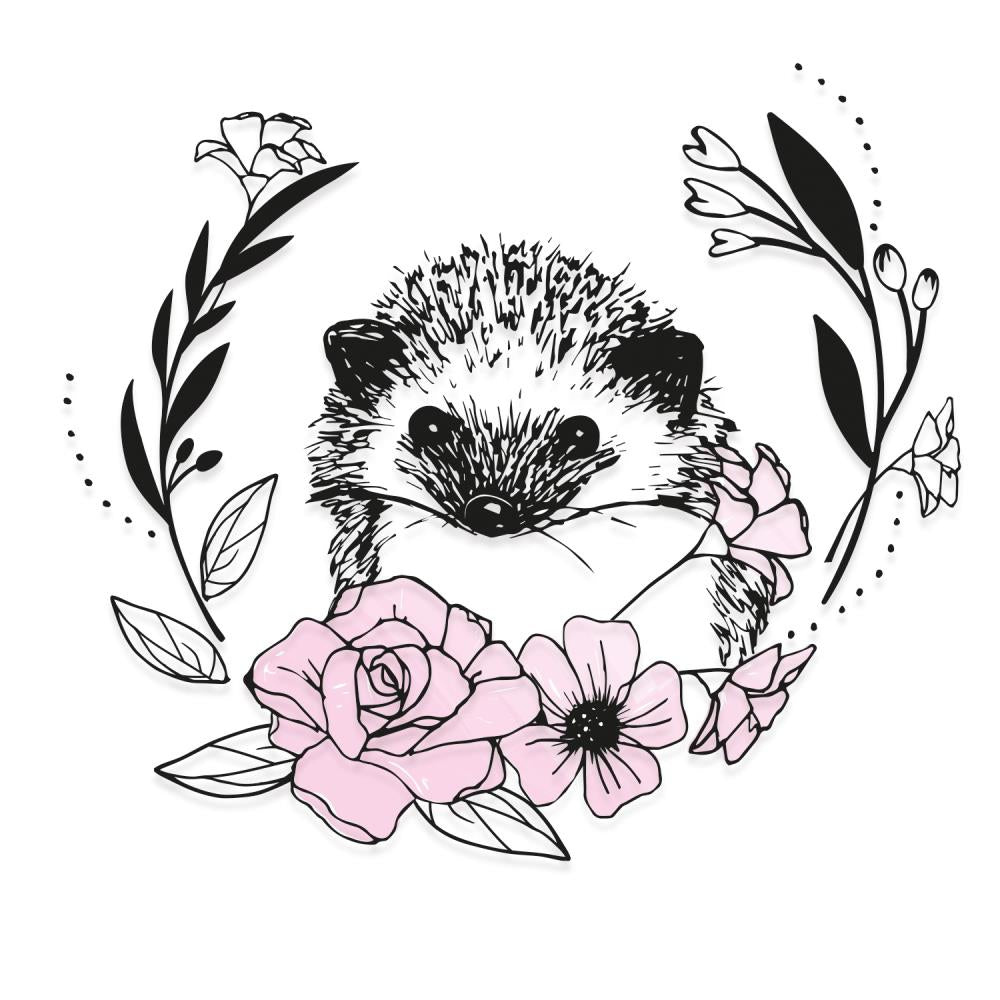 Sizzix Layered Clear Stamps: Floral Hedgehog, By Olivia Rose (665906)