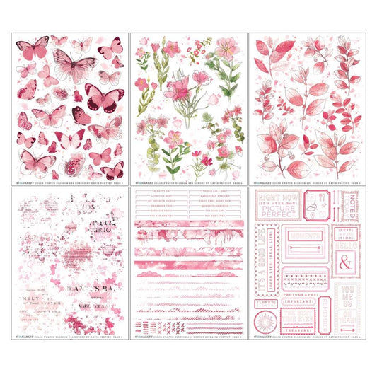 49 and Market Color Swatch: Blossom 6"X8" Rub-Ons, 6/Sheets (CSB40094)