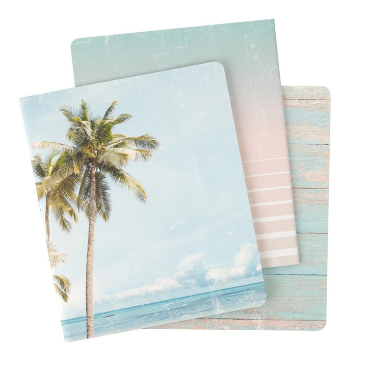 Heidi Swapp Set Sail Blank Notebooks: Palm Tree, 3/Pkg (HS021042)