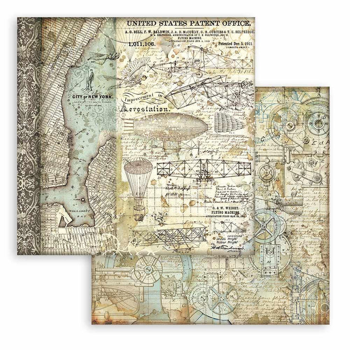 Stamperia Sir Vagabond Aviator 12"x12" Double Sided Paper Pad: Backgrounds (SBBL113)