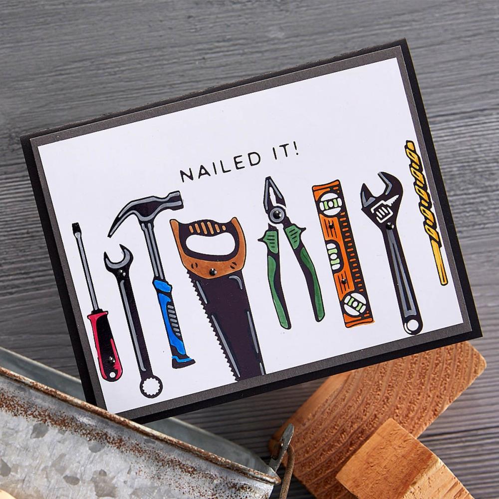 Spellbinders Toolbox Essentials Glimmer Hot Foil Plate: Nailed It!, by Nancy McCabe (GLP369)