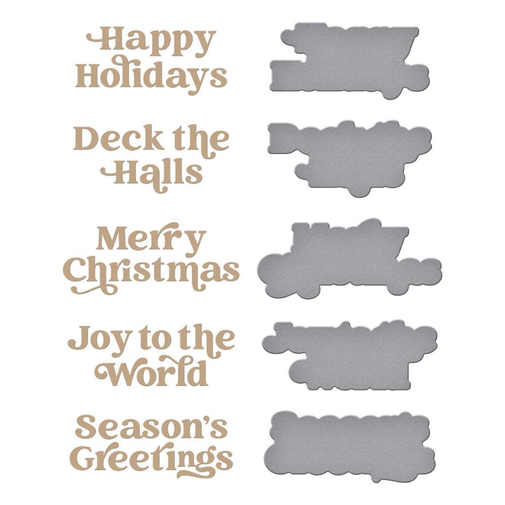 Spellbinders Joyful Christmas Glimmer Hot Foil Plate: Sentiments, by Simon Hurley (GLP361)