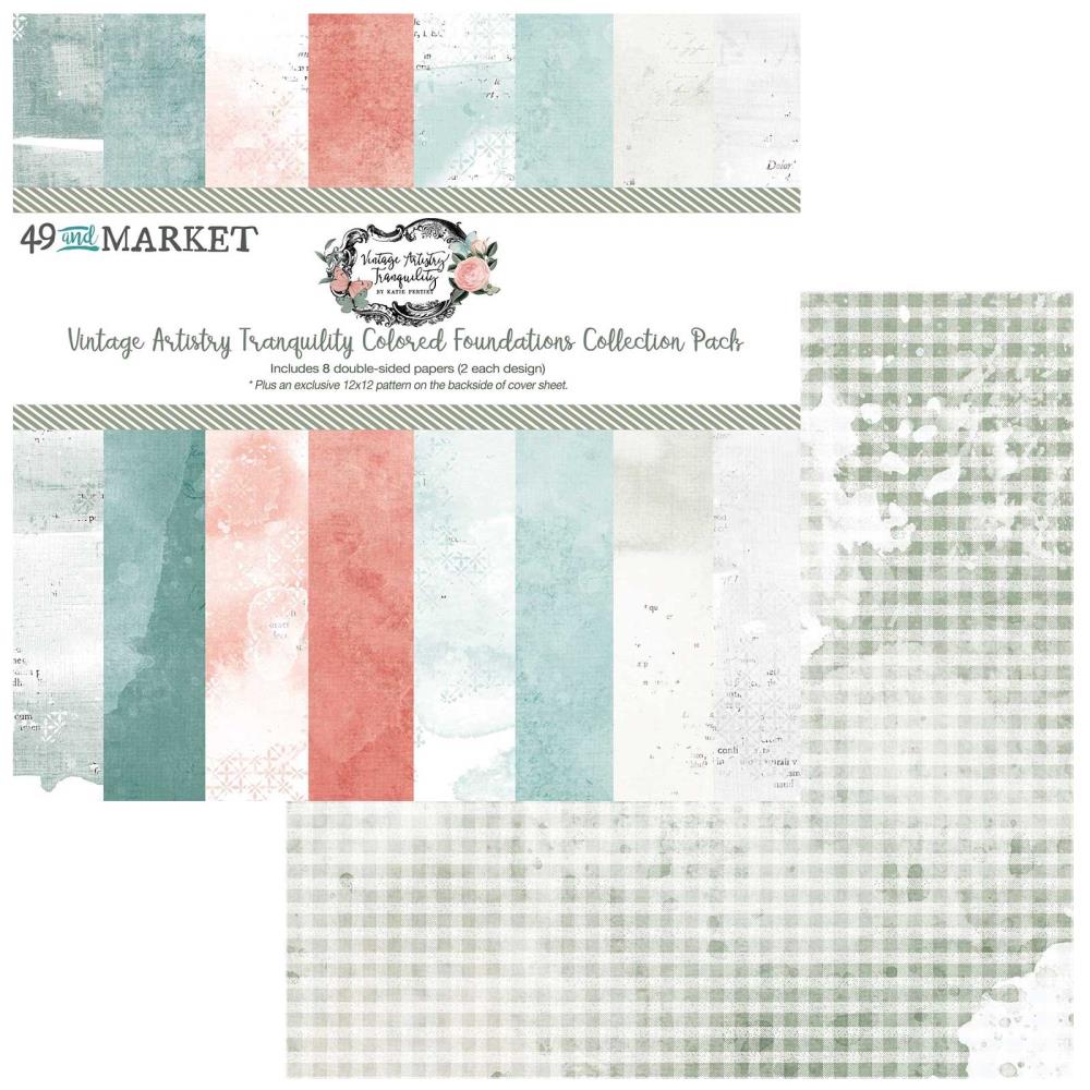49 and Market Vintage Artistry Tranquility 12"X12" Collection Pack (VAT39647)