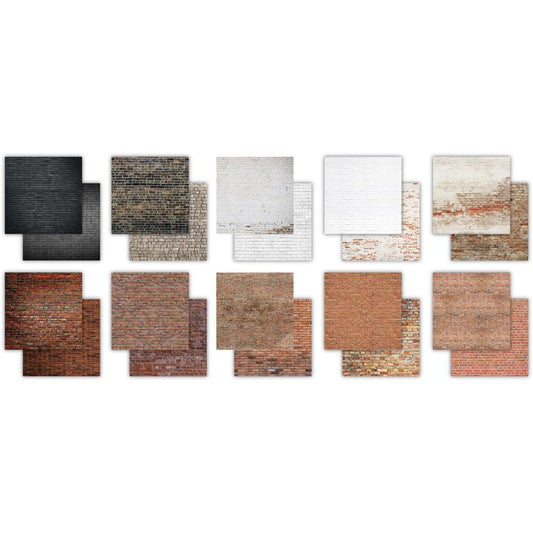 Craft Consortium 6"x6" Double-Sided Paper Pad: Brick Textures, 40/Pkg (CPAD019B)