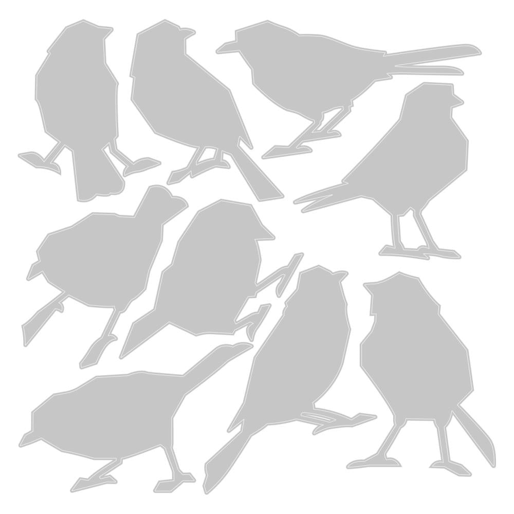 Tim Holtz Thinlits Dies: Silhouette Birds, 9/Pkg, by Sizzix (665861)