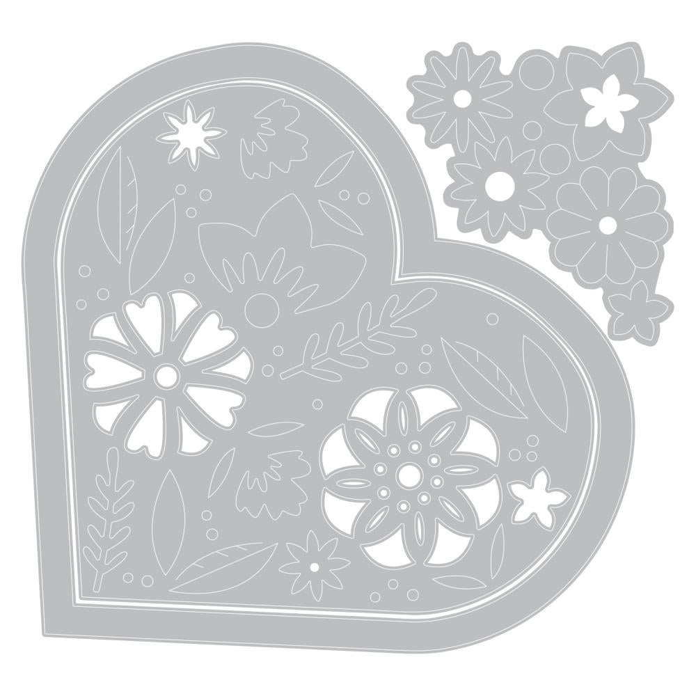 Sizzix Framelits Die and Stamp Set: Blooming Heart, by Olivia Rose (665652)