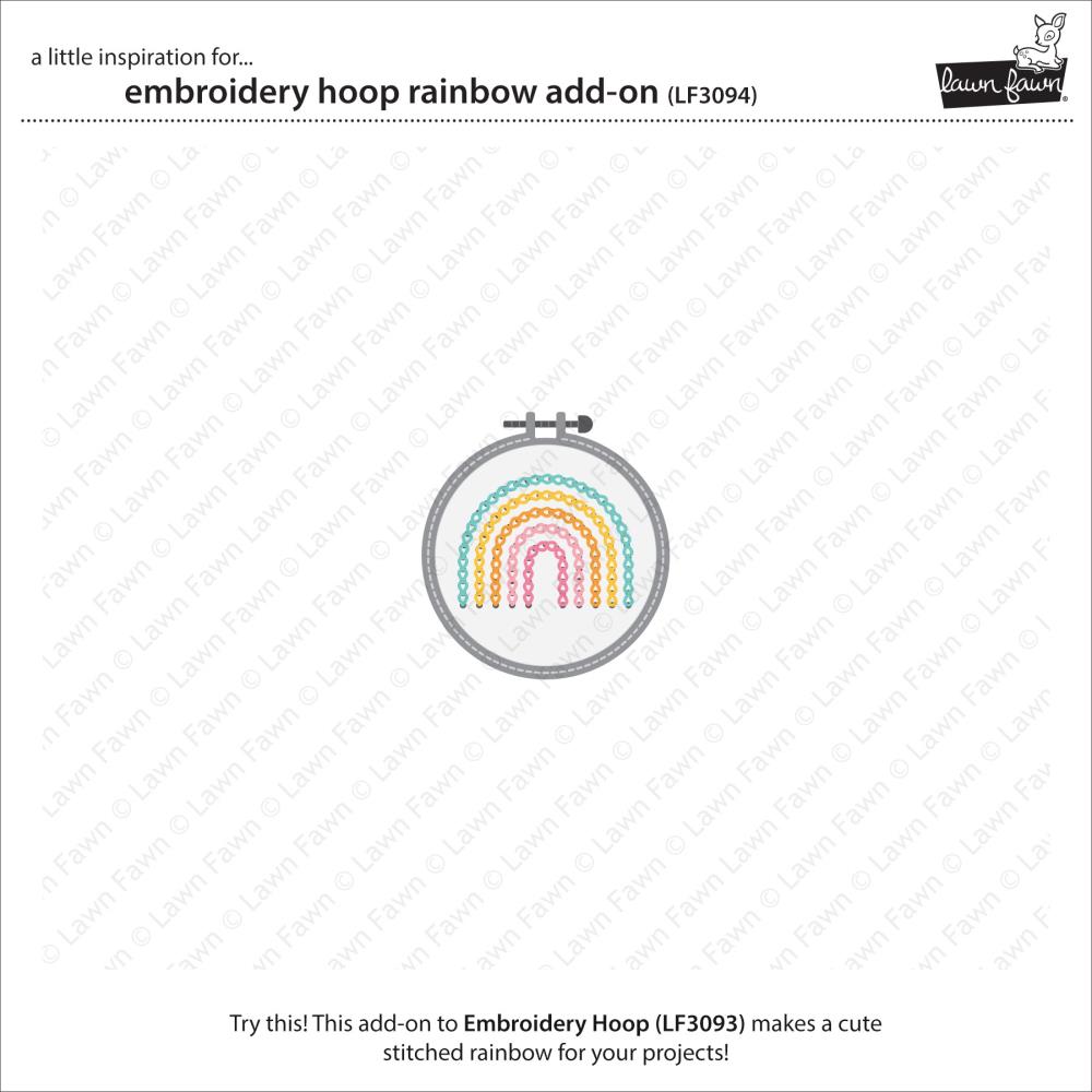 Lawn Fawn Lawn Cuts Custom Craft Die: Embroidery Hoop Rainbow Add-On (LF3094)