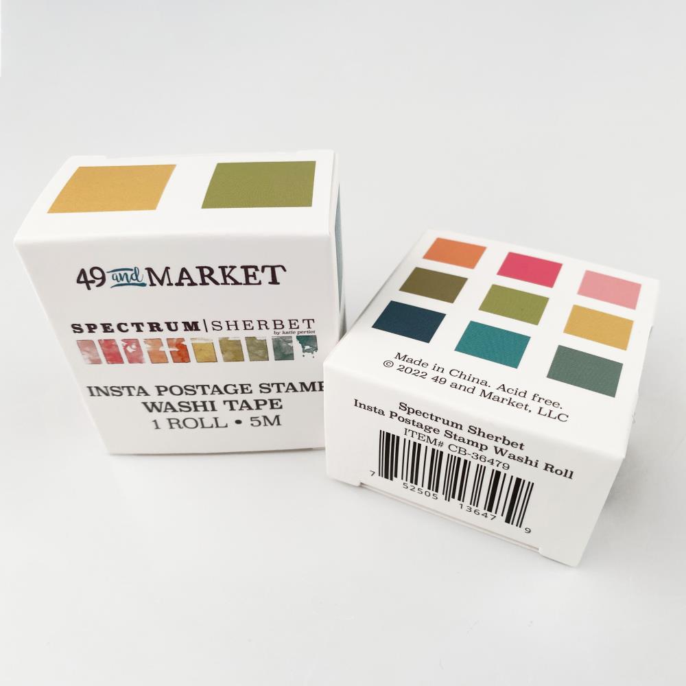 49 and Market Spectrum Sherbet Washi Tape Roll: Insta Postage Stamp (SS36479)