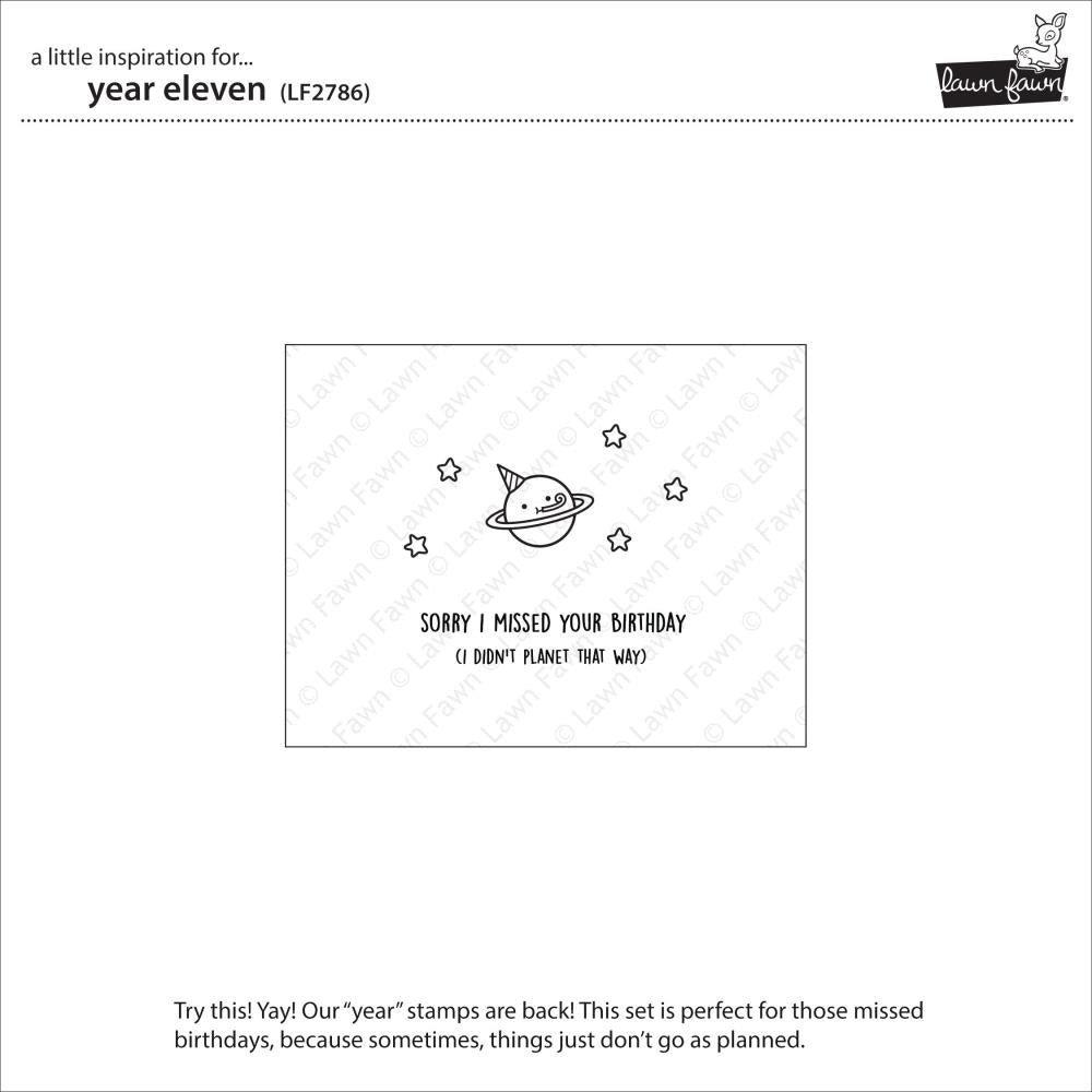 Lawn Fawn 3"x2" Clear Stamps: Year Eleven (LF2786)