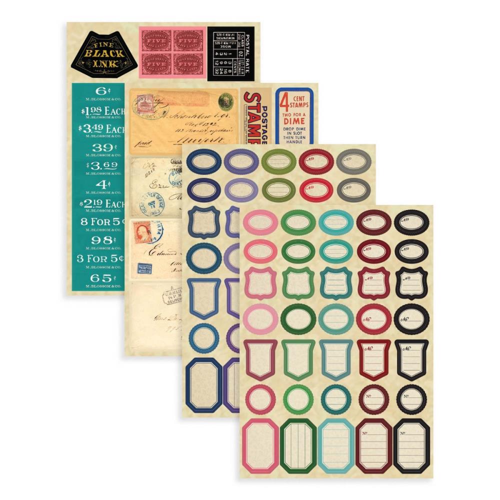 Spellbinders Flea Market Finds 6"X8.5" Sticker Pad: Stationer's Boutique, 12/pkg (CH027)
