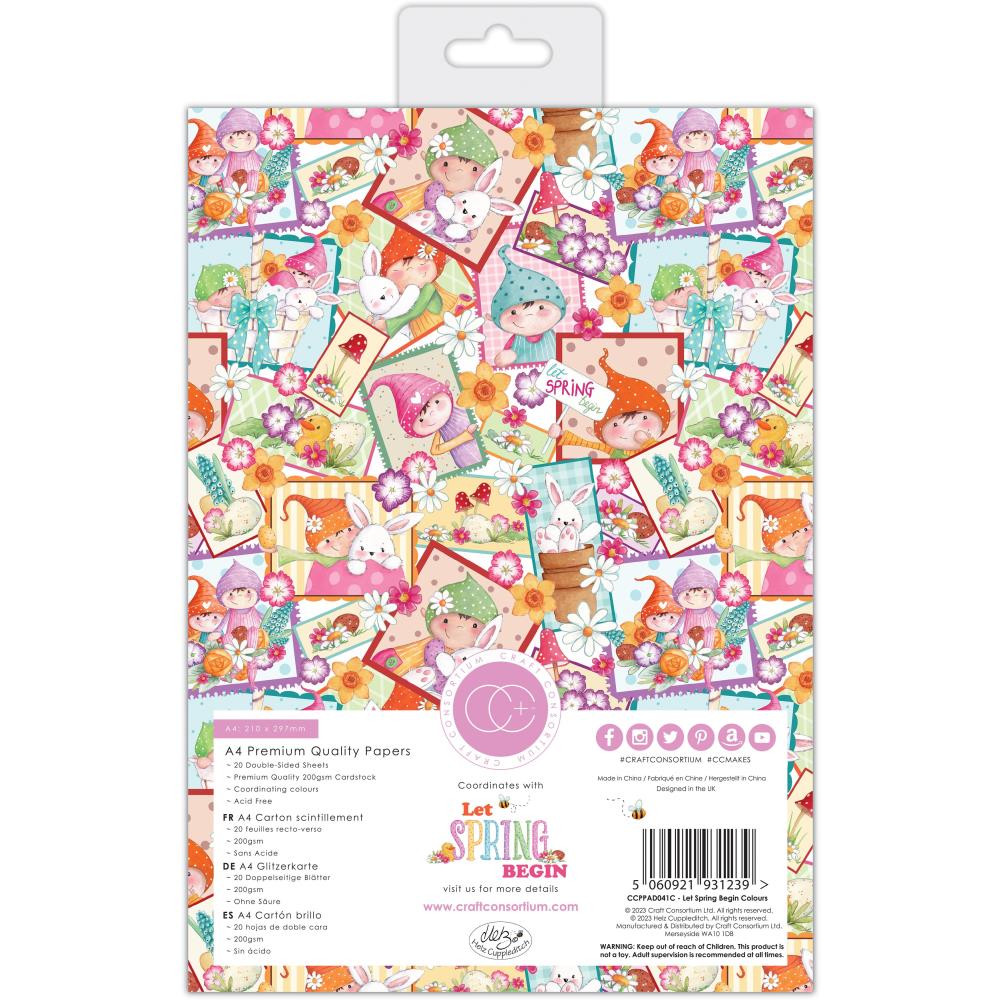 Craft Consortium Let Spring Begin Double-Sided Paper Pad A4, 20/Pkg (PAD041C)