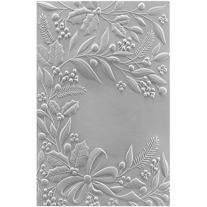 Spellbinders 5.5"x8" 3D Embossing Folder: Holiday Floral Swag (E3D041)