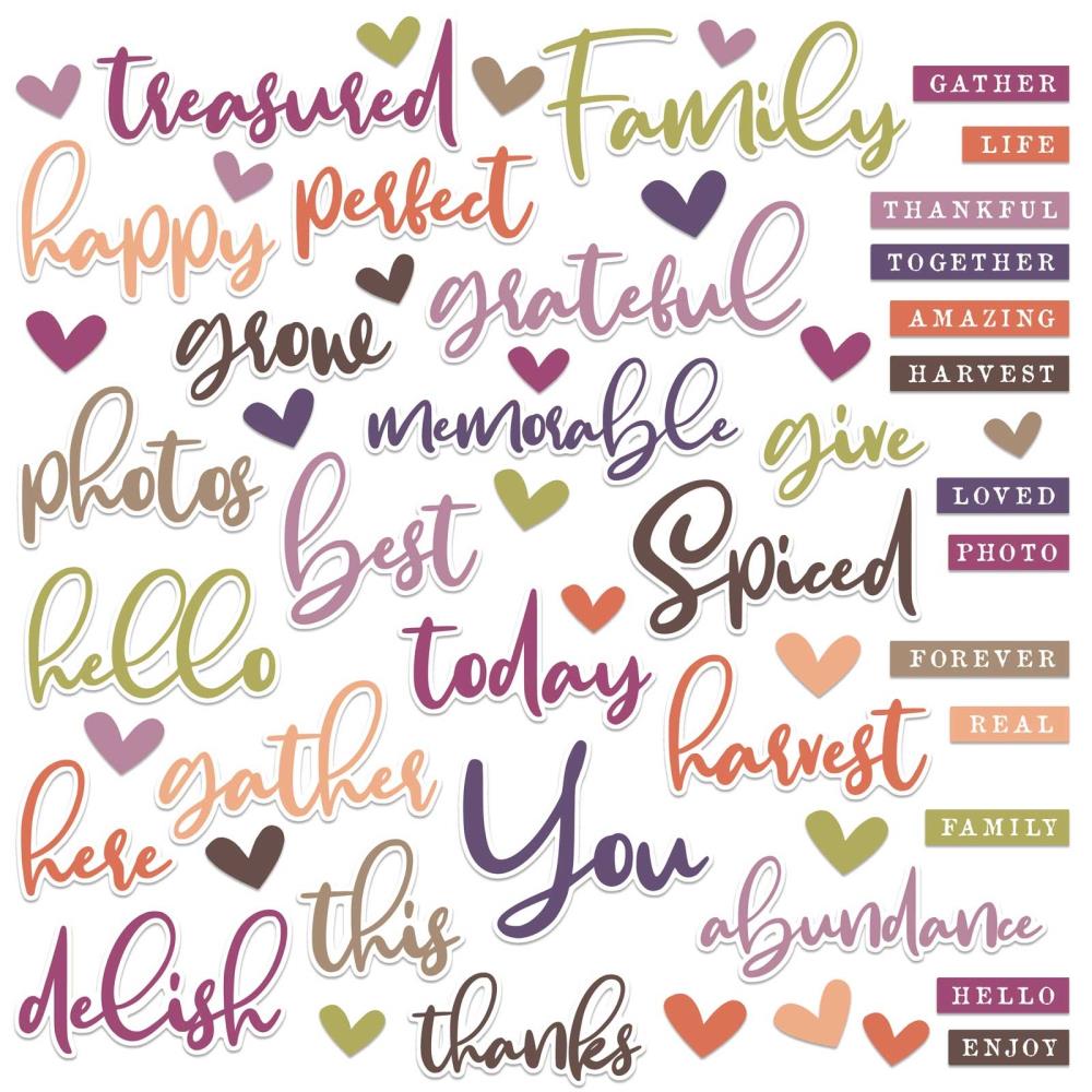 49 and Market Plum Grove Chipboard Word Set (APG38596)