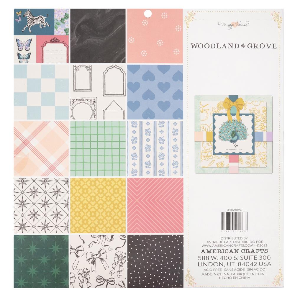 Maggie Holmes Woodland Grove 12"X12" Single-Sided Paper Pad, 48/Pkg (MH021893)