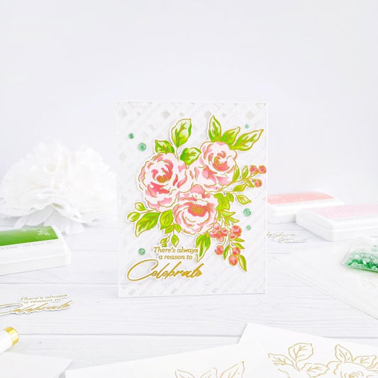 Pinkfresh Studio Hot Foil Plate: Floral Trio (PF192123)