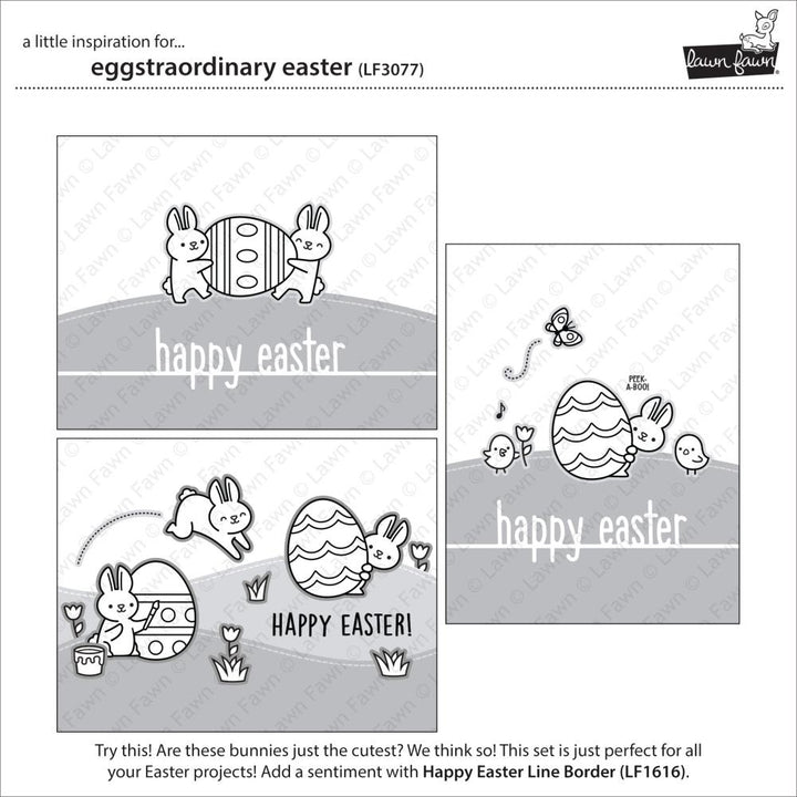 Lawn Fawn 4"X6" Clear Stamps: Eggstraordinary Easter (LF3077)