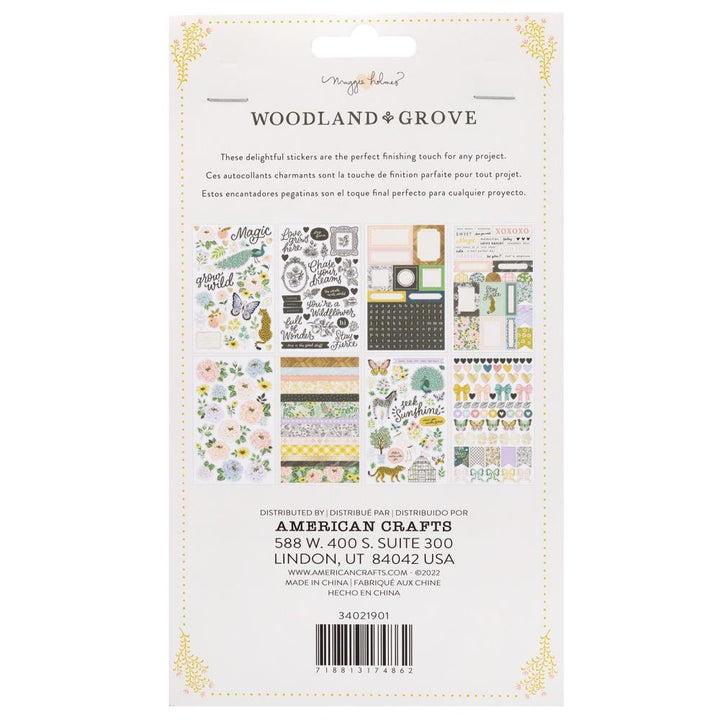 Maggie Holmes Woodland Grove Sticker Book: Gold Foil Accents, 296/Pkg (MH021901)